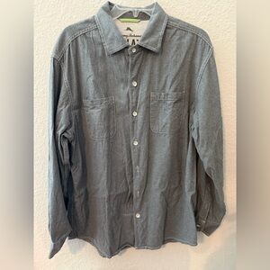 Tommy Bahama Gray Relax Button Up Shirt Sz L Men’s